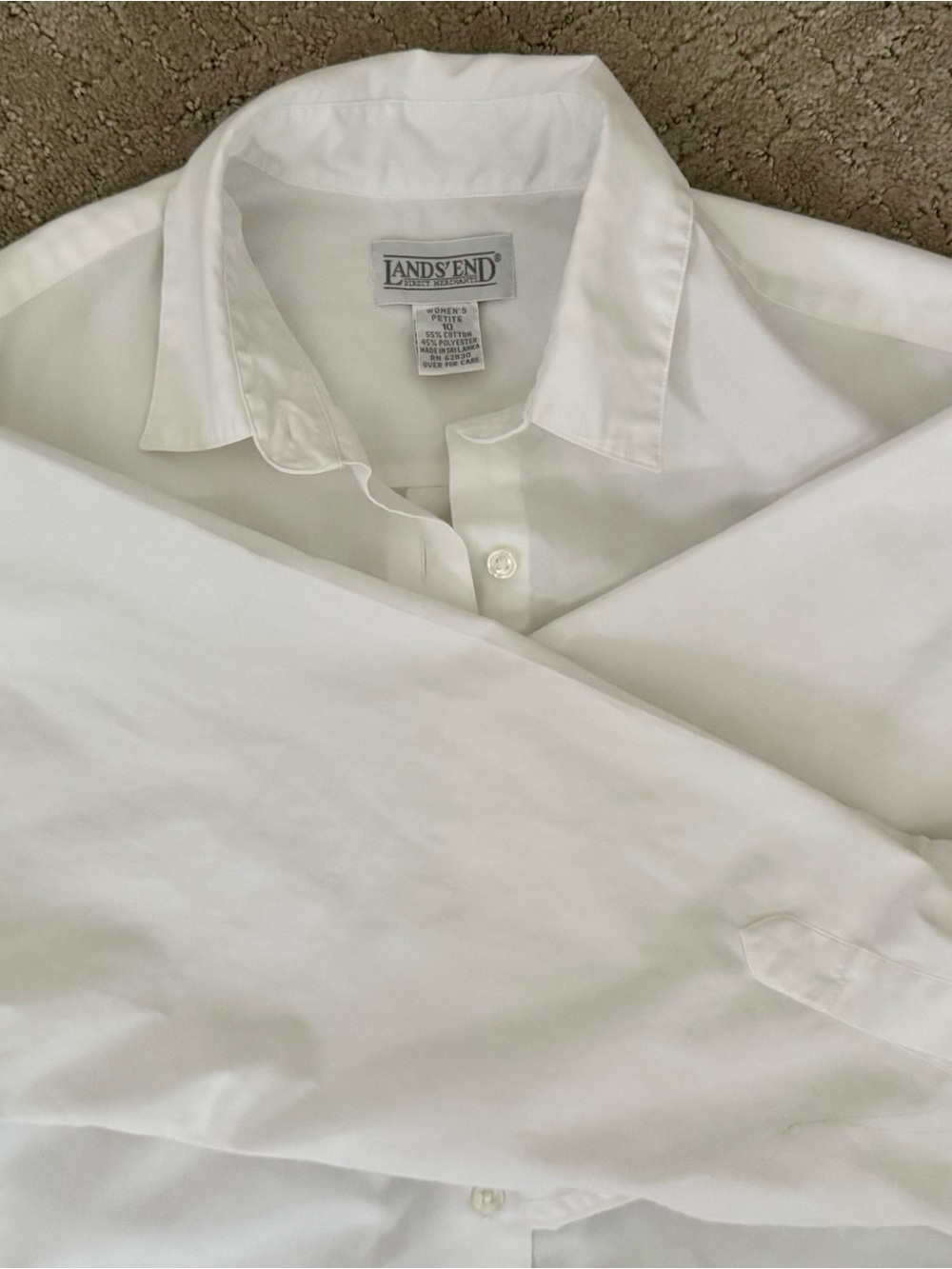 Lands' End Women’s Classic White Button-Down Shirt